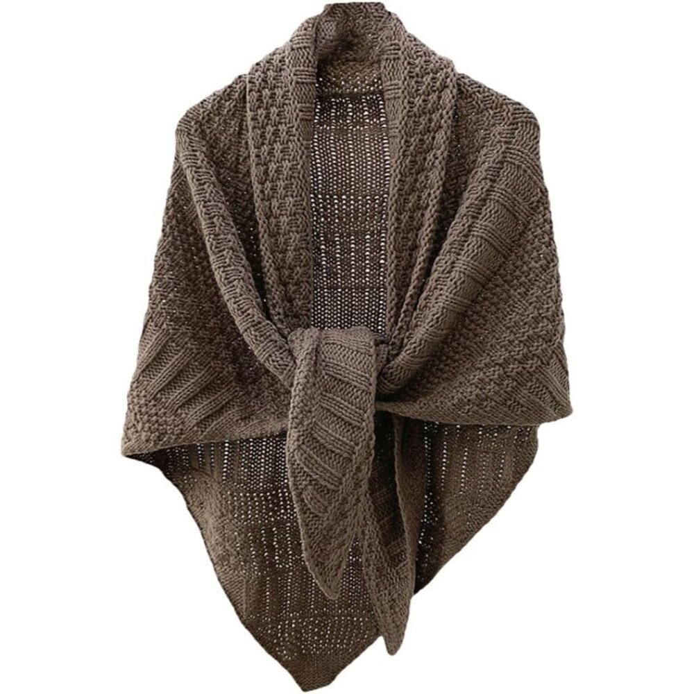 Women's Knitted Triangle Shawl Wraps Scarf Cape Casual Travel Accessories